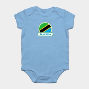 Tanzania Country Badge - Tanzania Flag Baby Bodysuit